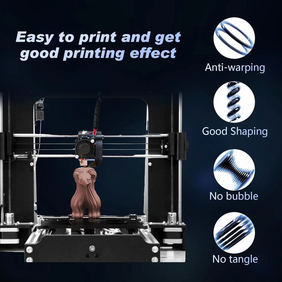 3D Printer Filament PLA Bundle 1.75mm Multicolor Matte Silk Finish, ±0.02mm Accuracy, 0.25kg/Spool for DIY Projects