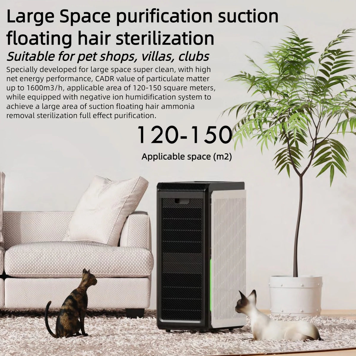 OEM Automatic Pet Deodorizer Air Purifier For Home Allergies Pets Hair Smart Air Purifier Cleaner With Tuya App Wifi Control