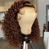 Short Bob Wig 13x4 Lace Front Wig Chocolate Dark Brown 100% Human Hair
