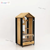 Meow Emperor Solid Wood Cat Cage Villa Small Household Cat House Front and Rear Transparent Glass Cat House Pet Shop Customizabl