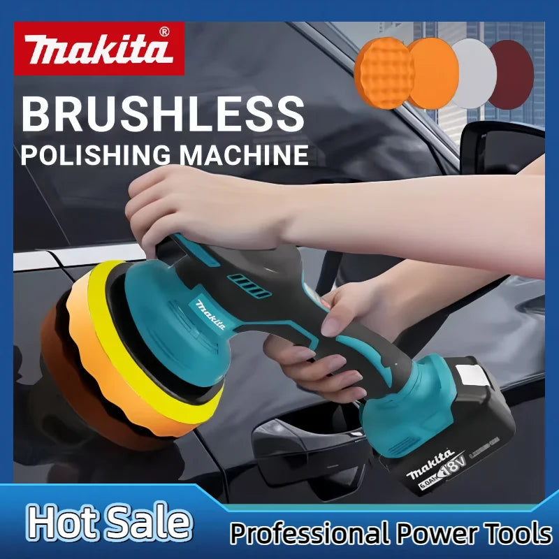 Makita Cordless Polisher 8 Gears Digital Display Electric Polisher Auto Car Waxing Polishing Machine For 18V  Battery