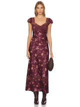 Fashionable Elegant Vintage Lace Patchwork Polka Dot Backless Maxi Dress For Women Luxurious Prom Dinner Party Wedding Guests