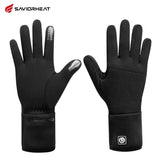 SAVIOR Winter Thermal Heated Gloves For Adult Goatskin Leather Wind Waterproof Rechargeable Battery Warm Hand Ski Gloves 3 Gears