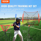 SucceBuy 7ft x 7ft Portable Baseball Softball Practice Training Net for Hitting Catching Pitching with Carry Bag Ball Collector