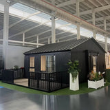 Wood Grain Finish Foldable Expandable House Portable Prefab Container Home Natural Look Exterior Decorative Panel Modular Cabin