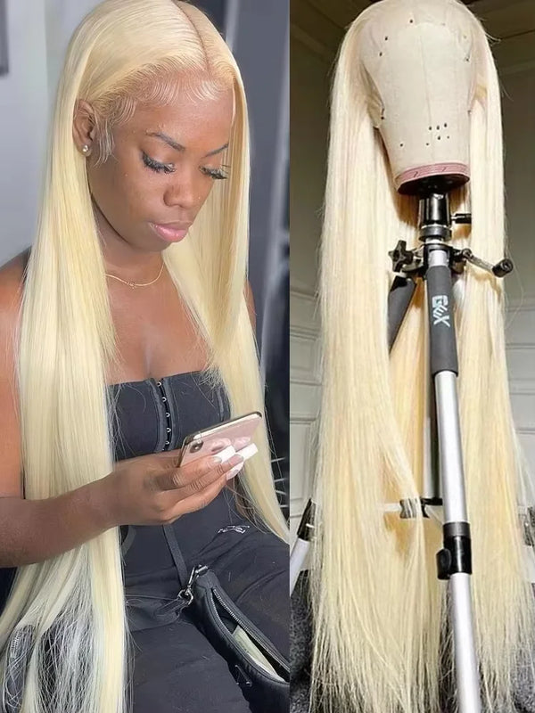 HD Transparent Honey Blonde Wig 30 40 Inch Colored 613 Lace Frontal Wig
