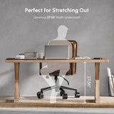 70.9" Solid Wood Executive Desk, Rustic Farmhouse Home Office Desk with X-Trestle Base, Large Writing & Computer, Customized