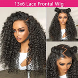 250% Deep Wave 13x6 HD Lace Frontal Wig Brazilian Curly Human Hair Wigs For Women Lace Front Human Hair Wig Pre Plucked 34 Inch