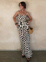 Chic Printed Women's Dress Sleeveless Slip Lady Long Dresses With Demountable Scarf 2026 Summer Chic New Female Vacation Robe