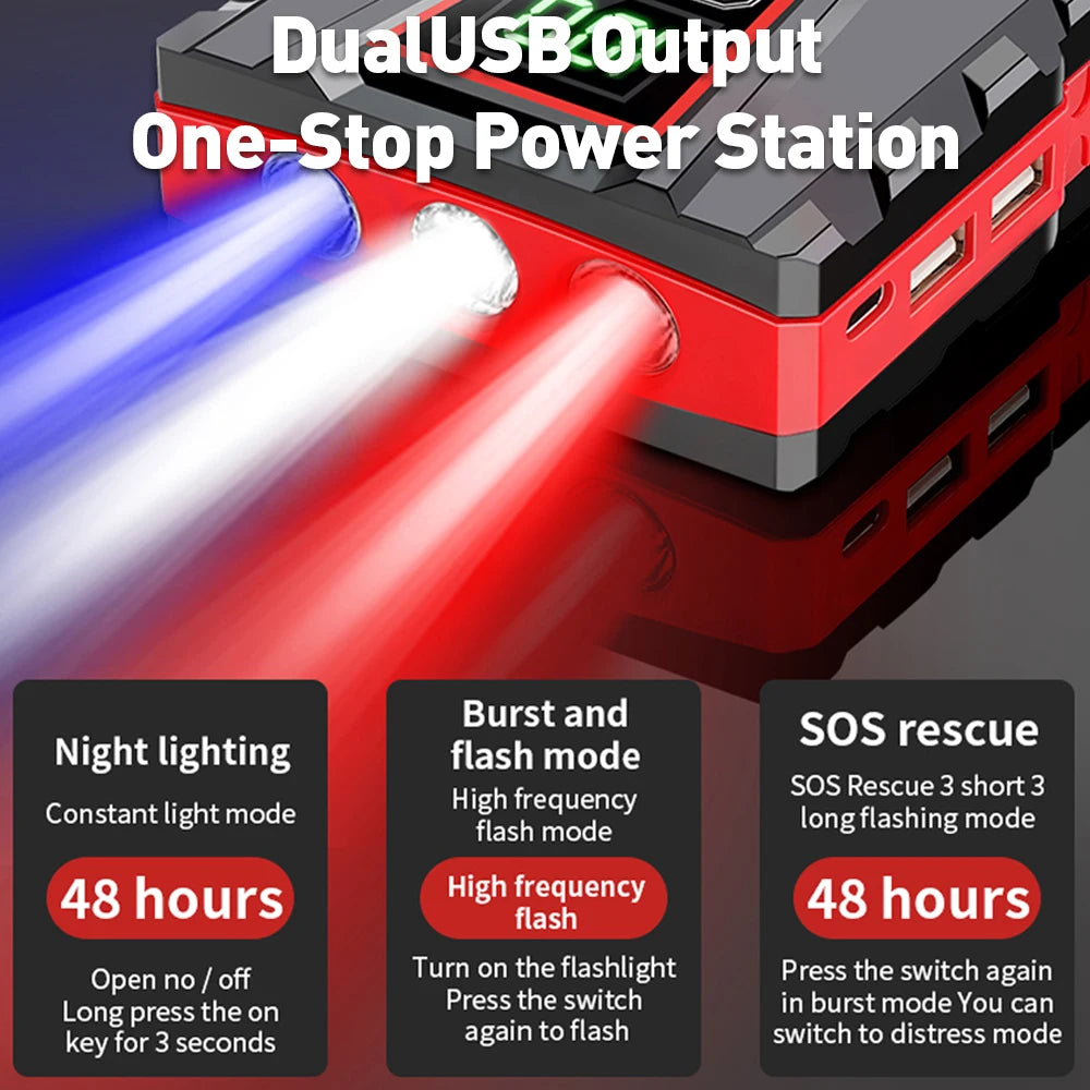 99800mAh Car Power Bank Portable Car Jump Starter Booster Charger 12V Starting Device Petrol Diesel Car Emergency Booster