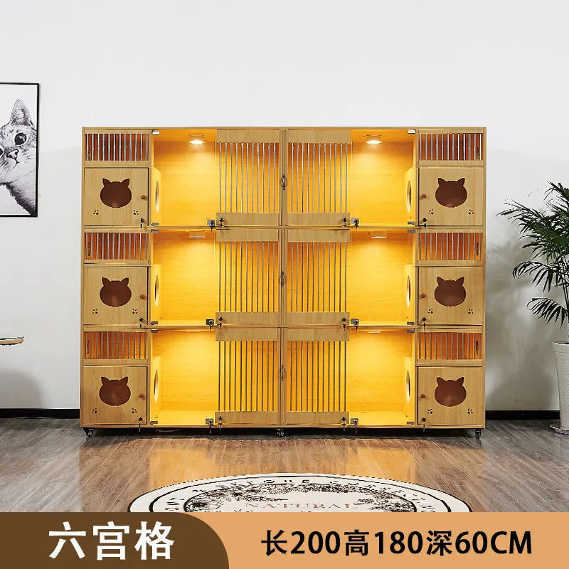 cage, solid wood cat cage, pet shop, glass cat breeding cabinet, display cabinet, foster cabinet, cattery,