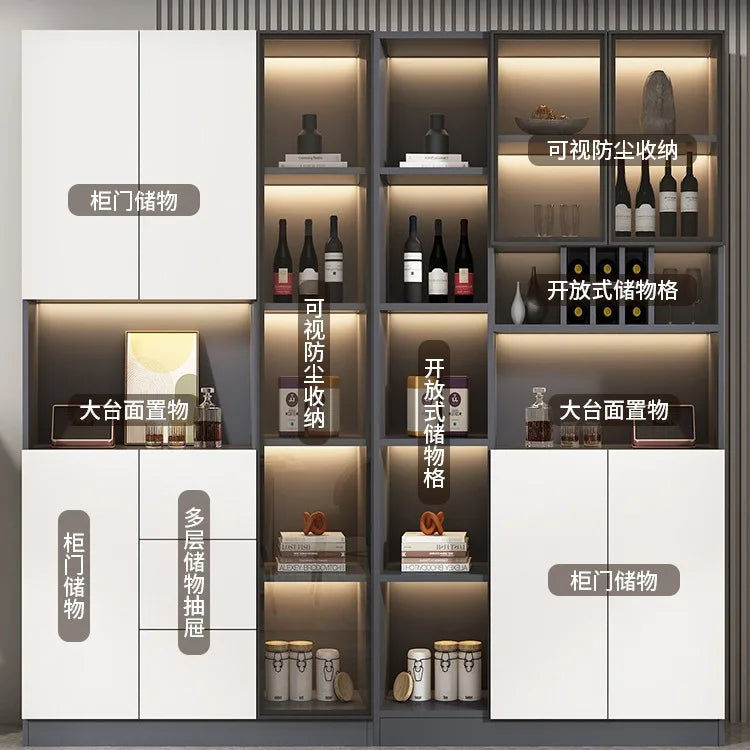 Customized sideboards, high cabinets, light luxury, modern living room storage cabinets, wine cabinets, integrated wall-walled