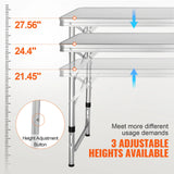 SucceBuyFolding Picnic Table Kitchen Camping Cupboards Aluminum Suitcase Table with Storage Bag Adjustable Height for Outdoor