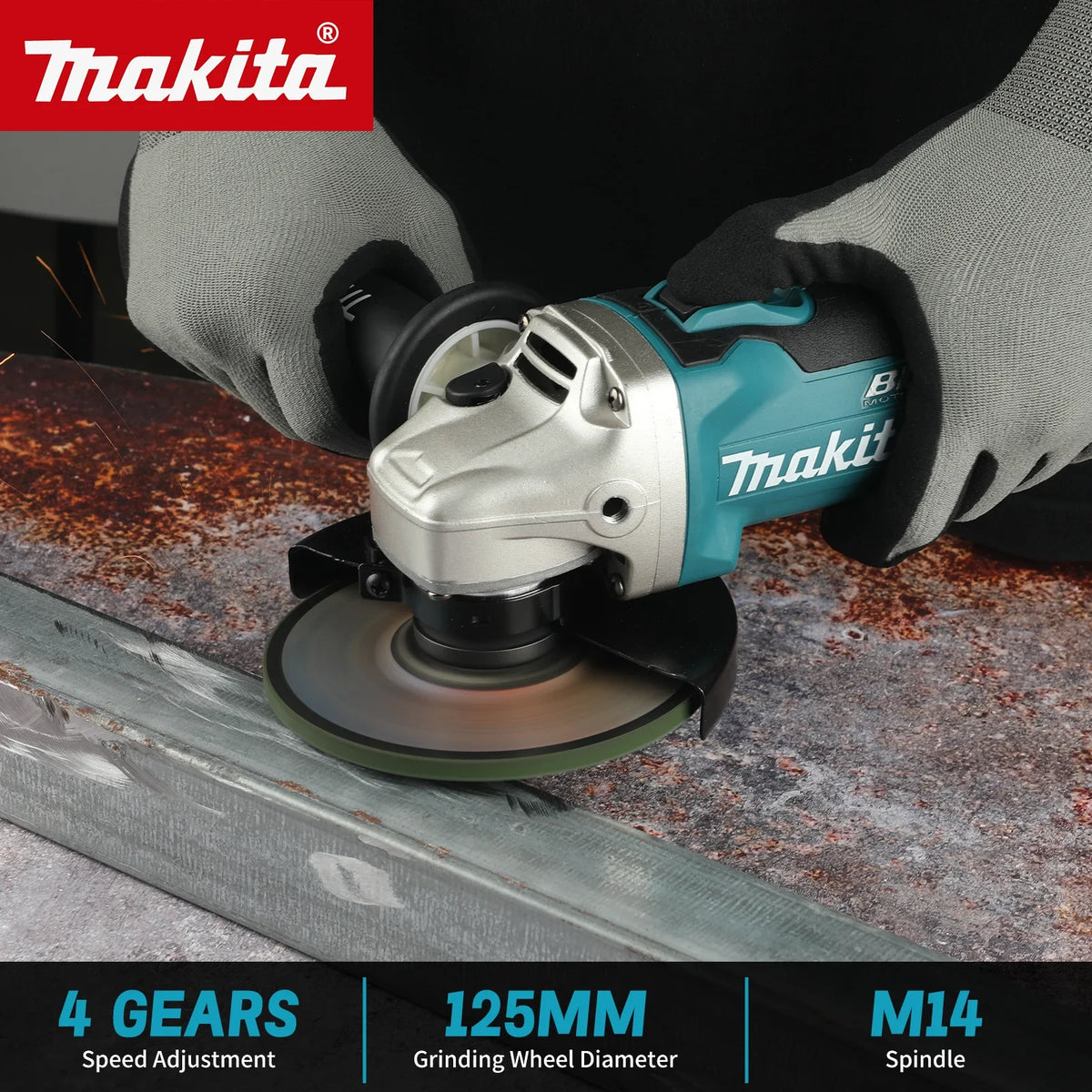 Makita DGA506 18V 125mm Brushless Angle Grinder Electric Polishing Machine Metal Grinding Tool for DIY And Professional Use