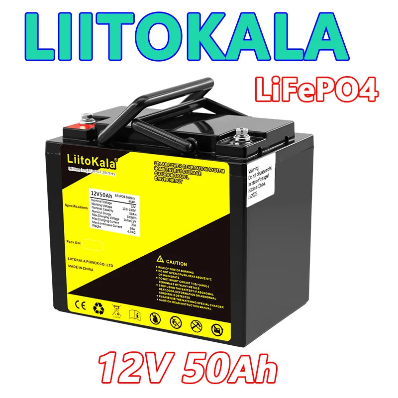 LiitoKala 12V 300Ah 200Ah LiFePO4 Battery 100Ah 120Ah 150Ah Campers Waterproof Golf Cart Battery Off-Road Off-grid Solar Energy