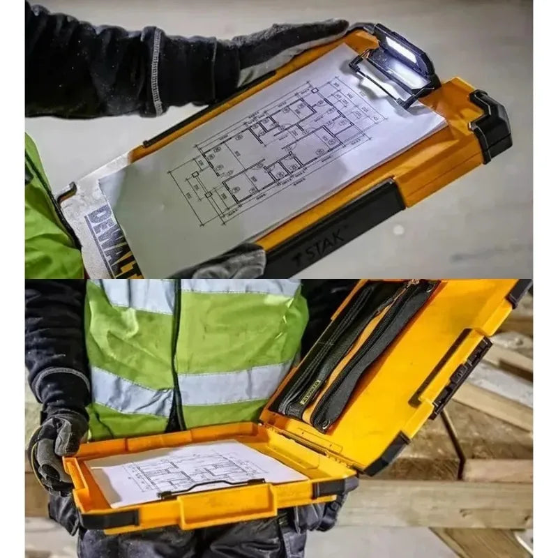 DEWALT DWST82732-1 TSTAK Clipboard - LED Light, Internal Organizer, Metal Clip, Rubber Bumpers, TSTAK Compatible for Jobsite