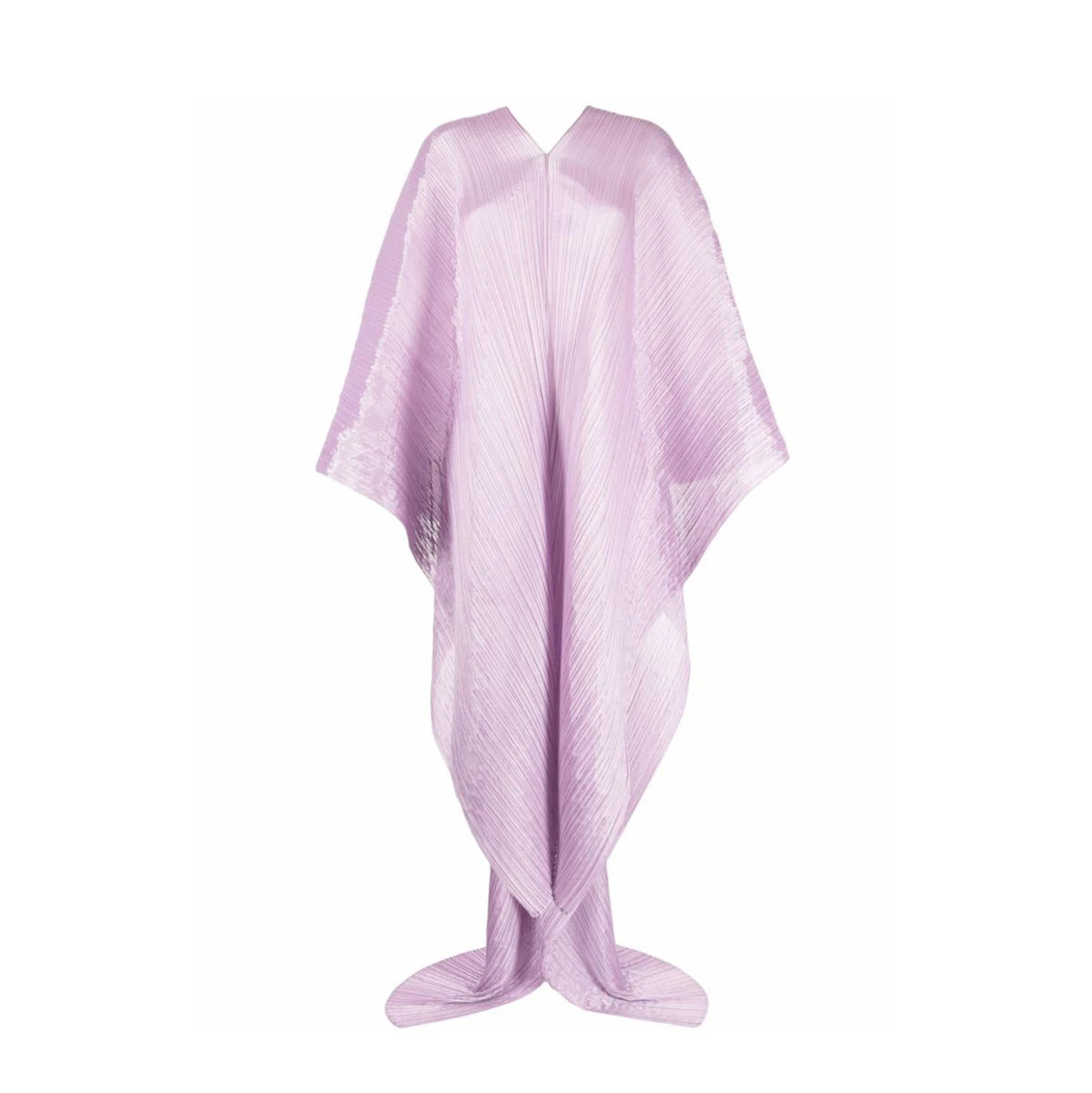 Miyake Pleated Women's Medium Length V-neck Drooping Blouse Dress