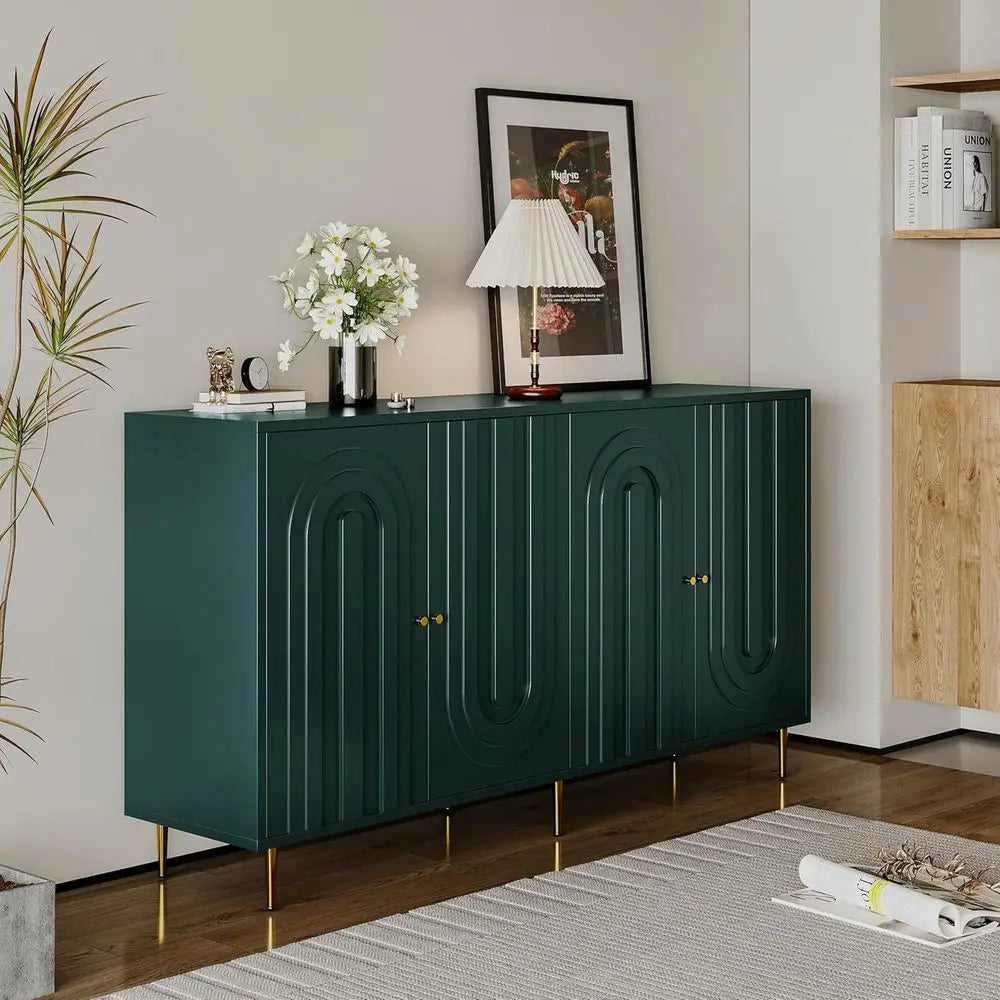 Sideboard Buffet Cabinet for Kitchen and Dining Area with 4 Doors, Large Storage Solution