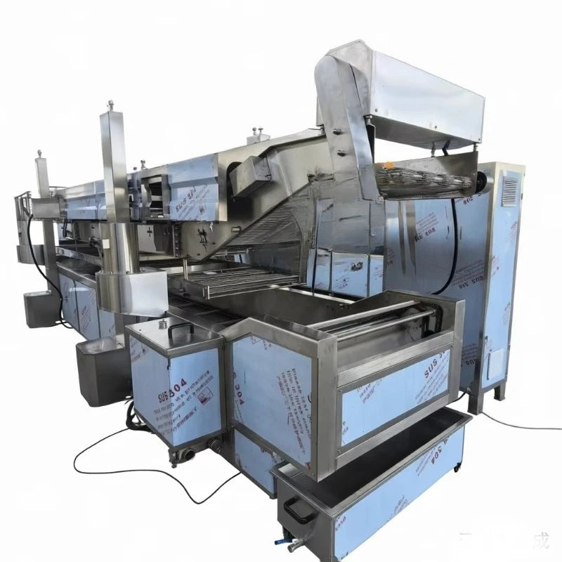 Fish Shrimp Prawn Coating Frying Production Line for Sardine Cod Fish Ball Battering Fryer Food Factory Custom