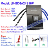 Jikong JK BMS 40A 60A 80a 200a Active Balance BD6A17S8P BD6A20S8P BD6A24S8P 8s 13s 17s 20s 24s Smart JK Bms Bt RS485 Connector