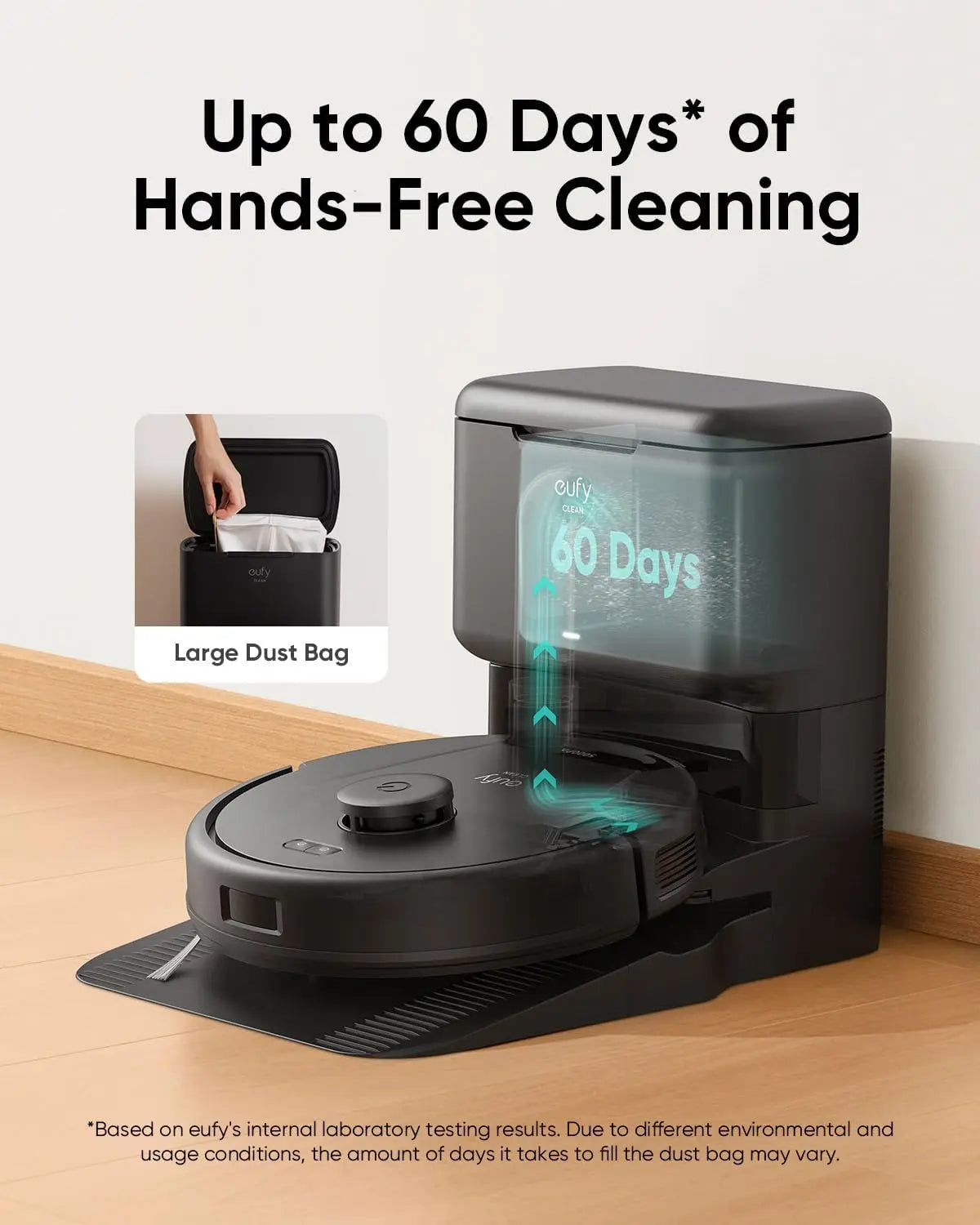 Refurbished eufy L60 Robot Vacuum with Self Empty Station, Hair Detangling Technology, Up to 60 Days Hands Free Cleaning