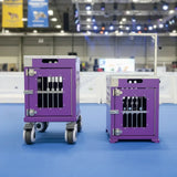 Stackable Lockable Aluminum Two Berth Double Decker Dog Show Cage Set Trolley Grooming Arm Drawer Button