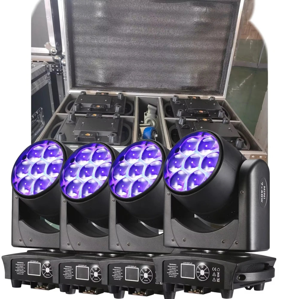 4PZ/Lyre Sharpy LED Beam + Wash 7x40W 4 in1 RGBW Zoom testa mobile DMX per NightClub Dj Disco Party Bar Stage Lighting Equipment