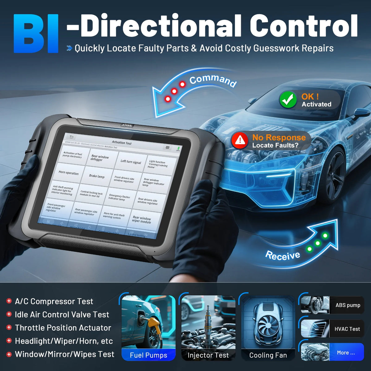 XTOOL D8S V2.0 Automotive Scanner ECU Coding Bidirectional Auto OBD OBD2 Scanner All System Car Diagnostic Tools CAN FD DoIP FCA