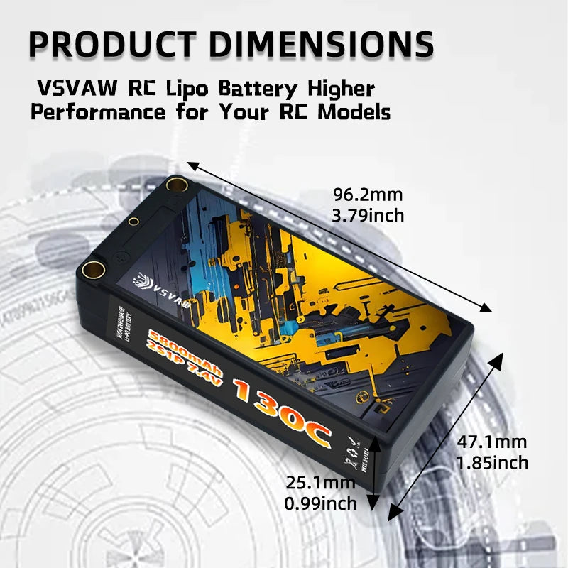2Pcs GNB Lipo Battery 2S 7.4V 7.6V 4600mAh 5800mAh 6800mAh 120C 130C 140C HV Shorty Hard Case With 5MM T Plug For RC Car Boat