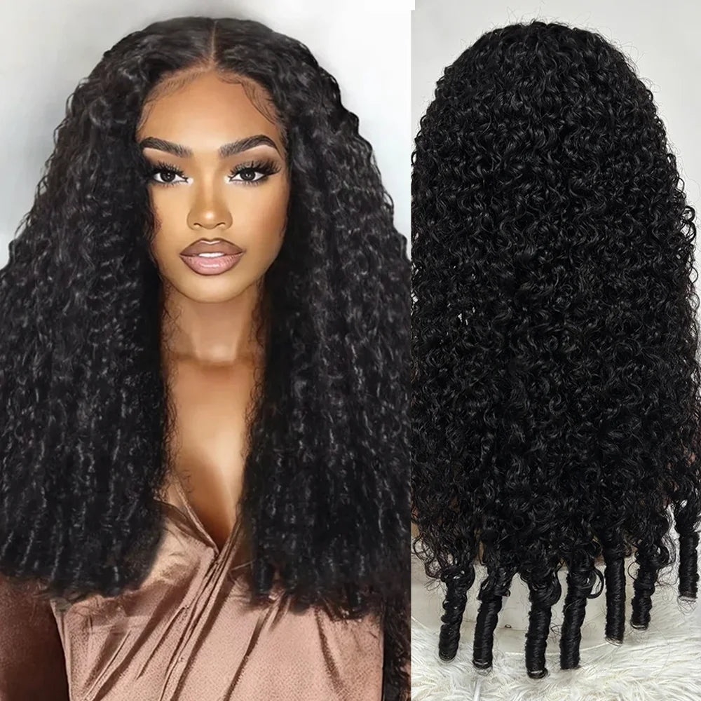 200 Density Burmese Curly Human Hair Wig Brazilian 7x6 13x4 13x6 HD Transparent Lace Frontal Human Hair Wigs for Women 40 Inch
