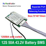 BeMuchSafer 7S 10S 12S 13S 14S 50A Battery BMS 24V 36V 43V 48V 52V BMS 7S50A 10S50A 12S50A 13S50A 14S50A for DIY EBike Battery