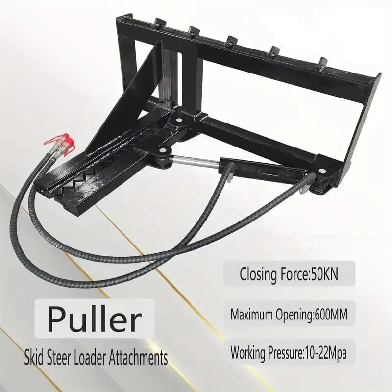 Heavy-Duty Tree Pole Puller Attachment Sturdy Metal Build with Adjustable Hydraulic System Effectively Extracts and Pulls Trees