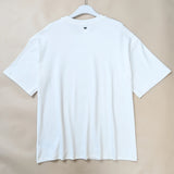 Summer New Women's Cotton Heat Transfer Letter round Neck Loose Casual Shoulder T-Shirt Short Sleeve Print Casual Style
