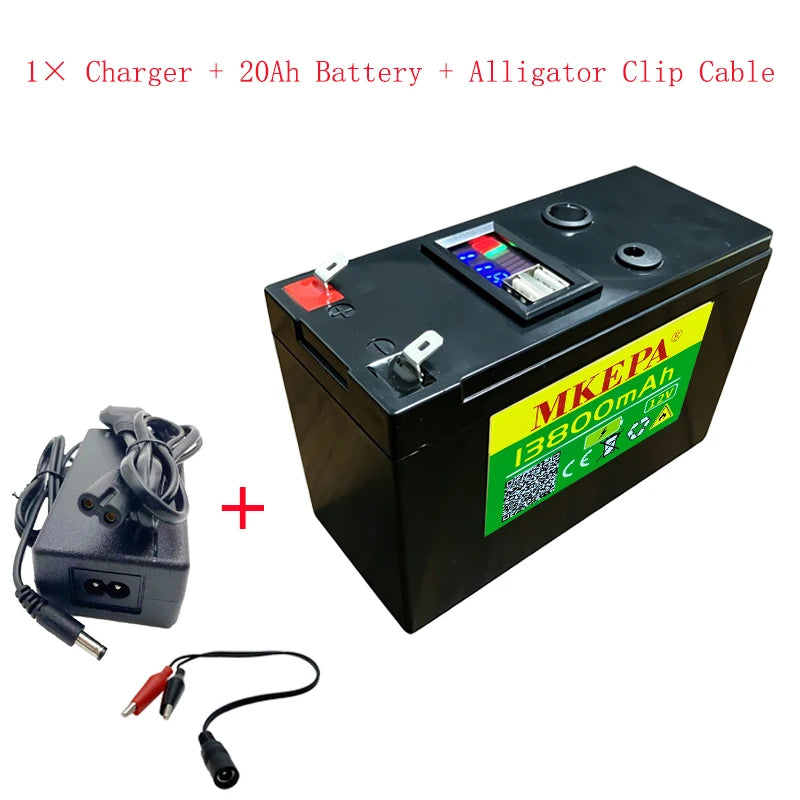 12V 13.8/20Ah Portable Battery USB & DC Ports For Sprayer,Phone Charging,Lighting,Home Backup Power,Camping & Outdoor Activities