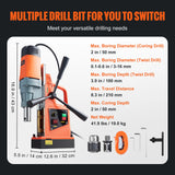 SucceBuy 1300W 1400W 2" Electric Drilling Machine Magnetic Drill Press Boring Diameter Power Drill 810 PRM Drill