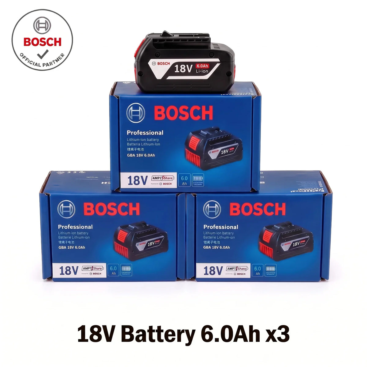 Genuine Bosch 18V 6.0Ah Battery BAT609 BAT609G Original Lithium-Ion Rechargeable Power Tool Battery
