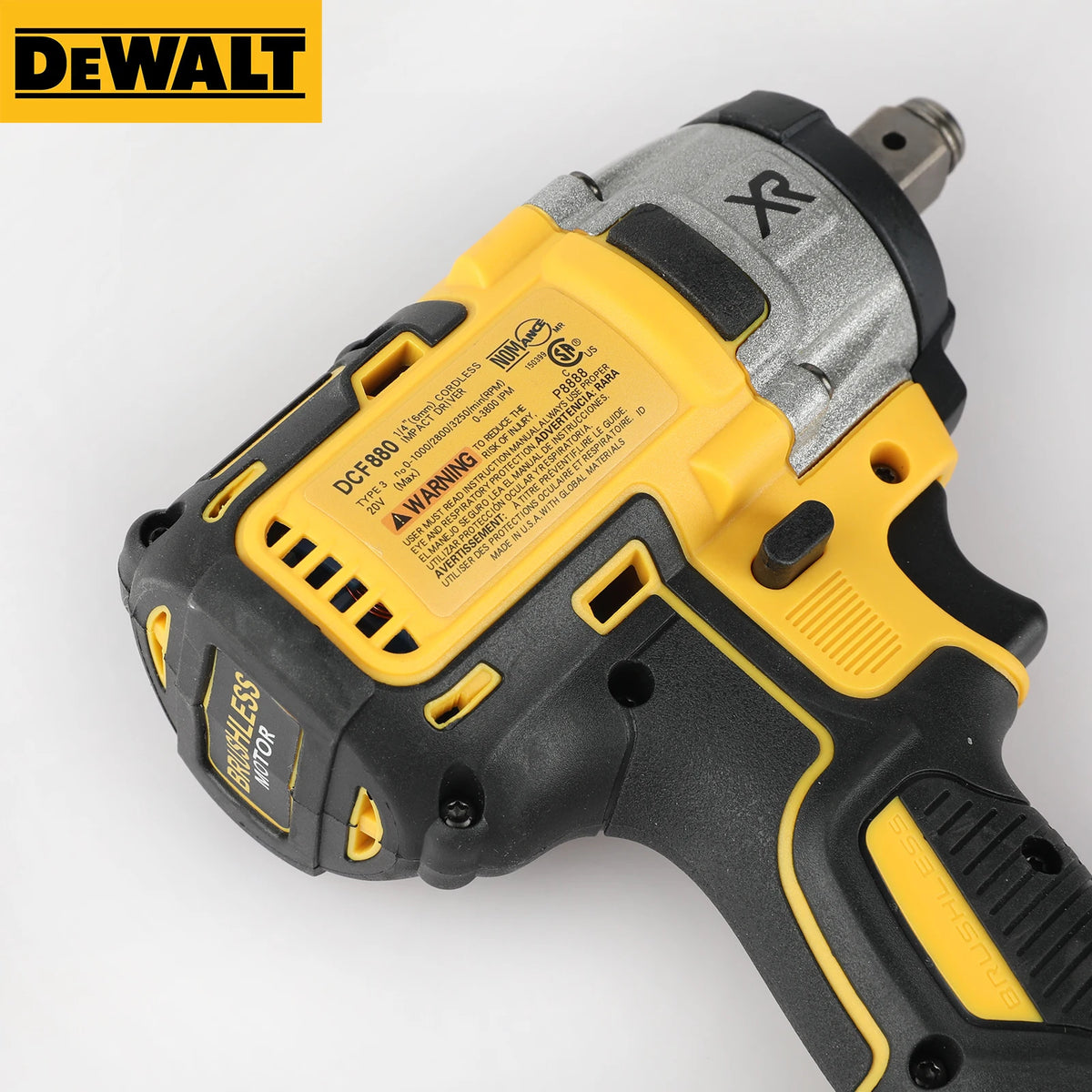Dewalt DCF880 20V Max XR Brushless Cordless Impact Wrench - 205N·m Torque, Multifunctional Portable Tool