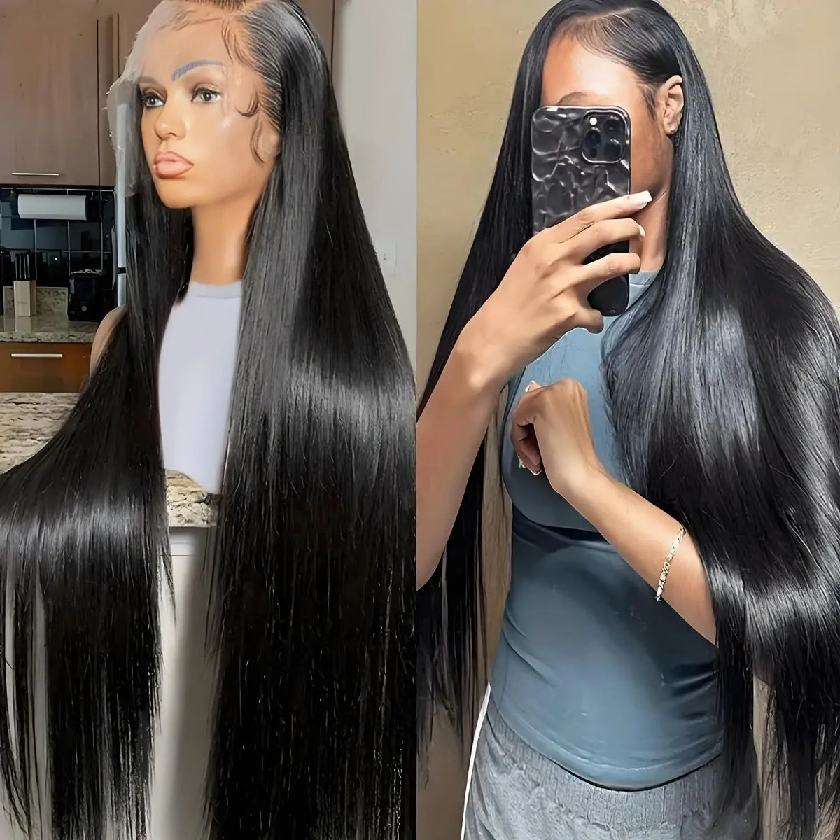 30 40 Inch Bone Straight 13x6 HD Lace Frontal Wigs Pre Plucked Brazilian Transparent Lace Front Human Hair For Women 200 Density