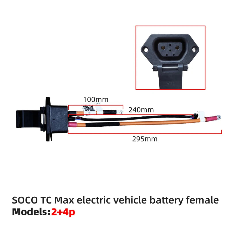 for Super SOCO Tc Max Original Battery Accessories Body Charging Plug Battery Socket Cable Charge Discharge Wire Female Header