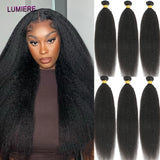 40" Kinky Straight Hair Bundles Deal Virgin Human Hair Weave Bundles 1/3/4 PCS Brazilian Yaki Natural Hair Extensions Thick End