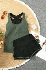 Melphieer Womens Sporty 3 Piece Tankini Swimsuits with Shorts Swim Tank Tops with Sports Bra and Boyshorts Bathing Suits XL XXL