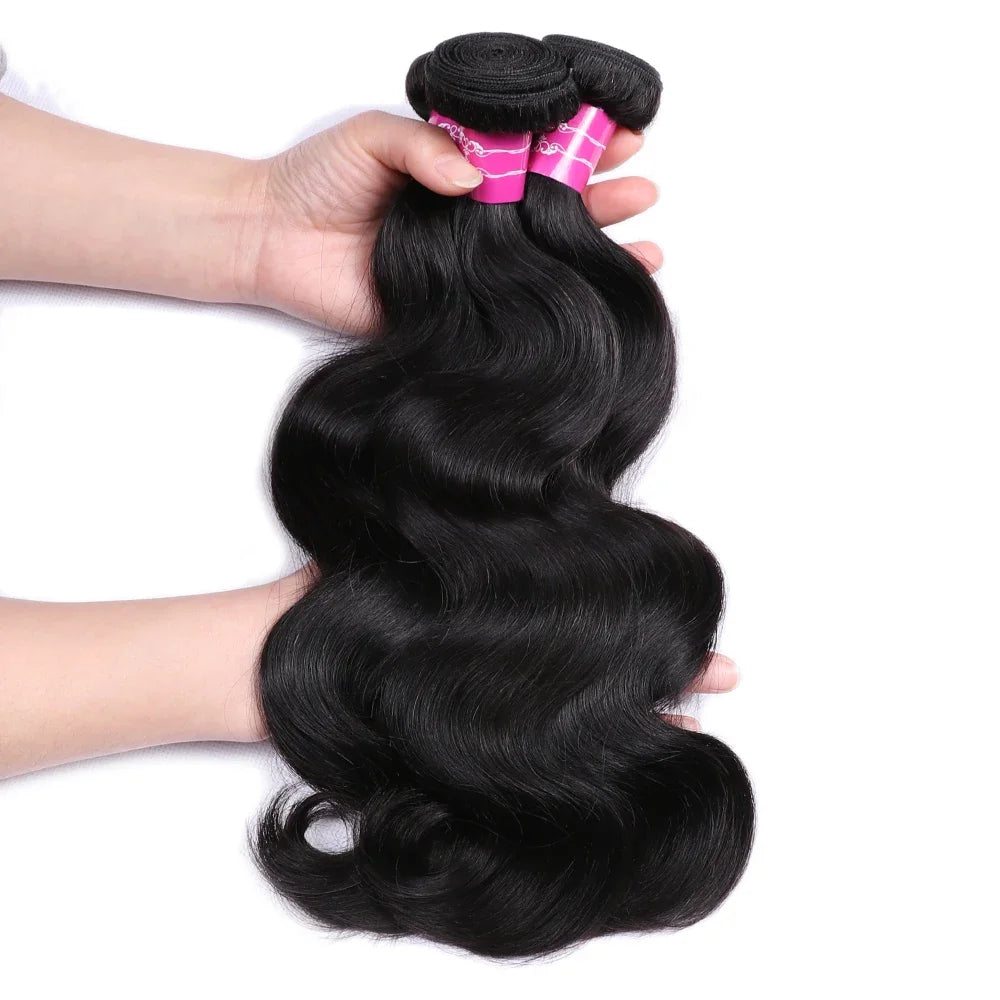 Natural Colored Body Wave Human Hair Bundles For Women Remy Hair Extensions 1/3/4 Pcs Natural Body Wave Weave Bundles 10-40 Inch