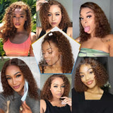 Short Bob Wig 13x4 Lace Front Wig Chocolate Dark Brown 100% Human Hair