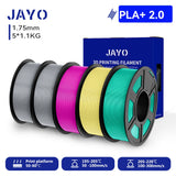 JAYO 3D PETG/PLA/PLA PLUS Filament 1.75mm PLA Filament 5 Rolls For Bambu FDM 3D Printer Neatly Wound 3D Printing Material for 3d