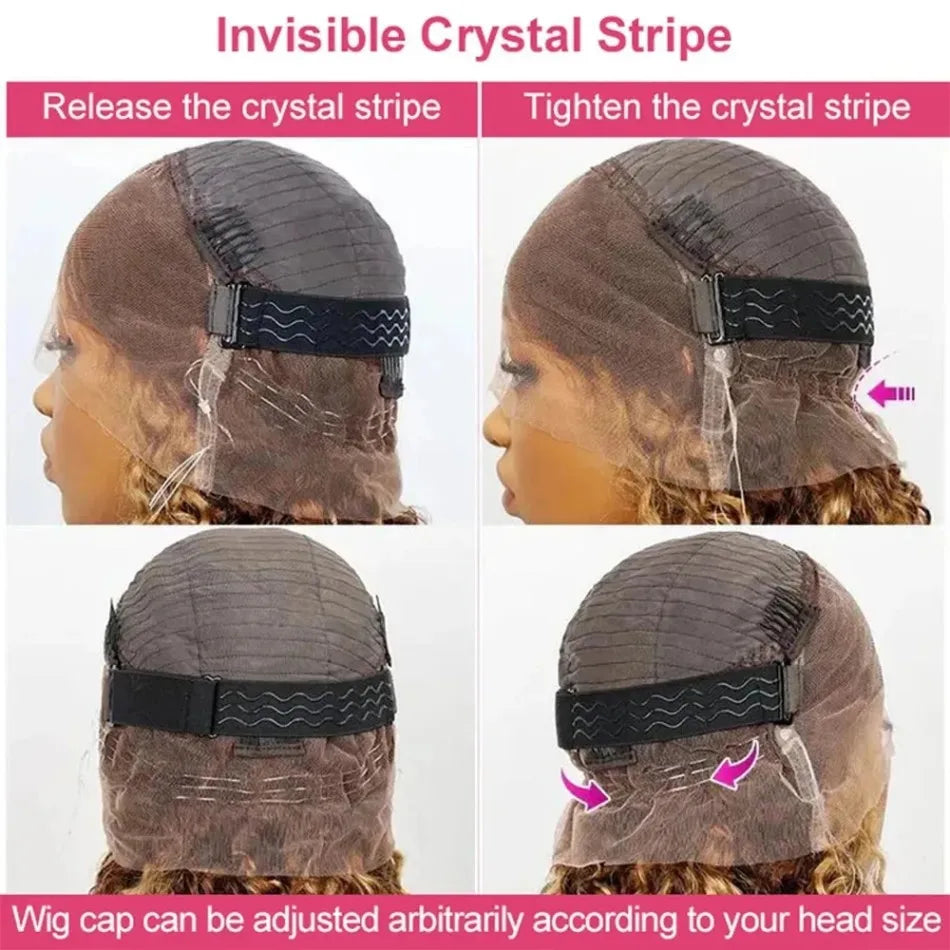 Highlight 360 Full Lace Wig Human Hair Pre Plucked Hd Deep Wave Frontal Wig Invisible Drawstring Curly Human Hair Wigs 3032 Inch