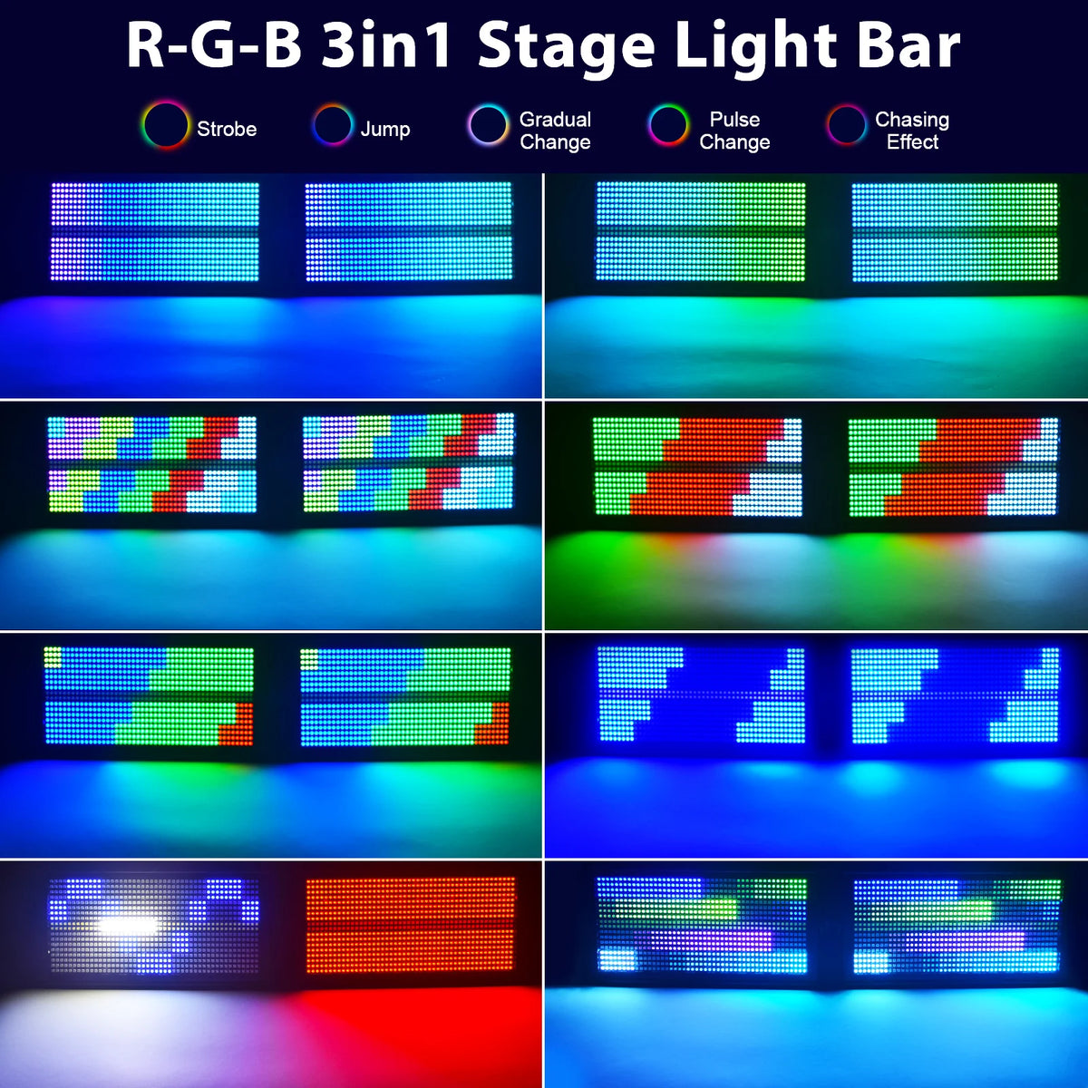 U'King 1/2Pcs 200W LED RGBW 48+8-Segment Strobe Light DMX512 Wash Stage Light Uplight DJ Lights For Party Disco Wedding Bar KTV