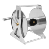 Heavy-Duty Water Hose Reel, Stable Garden Hose Storage Rack with Handle and Fittings for Home Garden, Yard, and Outdoor Cleaning