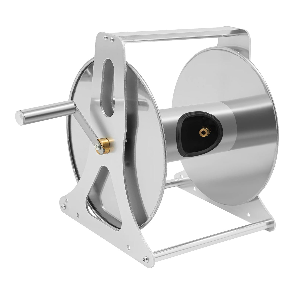 Heavy-Duty Water Hose Reel, Stable Garden Hose Storage Rack with Handle and Fittings for Home Garden, Yard, and Outdoor Cleaning