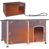 Heated Dog House Outdoor 59" Extra Large Insulated Dog Kennel with Heater or Winter,Waterproo Dog Cage or Large & Medium,Small D
