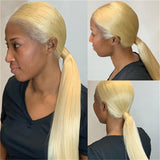 Bone Straight 360 Full Lace Wig Human Hair Brazilian 613 Honey Blonde